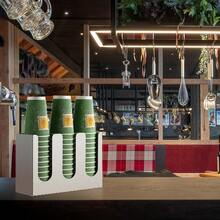 3/6 隔间直立休息室咖啡调味品和杯子储物架，不锈钢和亚克力材质，适合家庭、厨房、餐厅、咖啡店，是圣诞节、朋友、感恩节的理想礼物。 - 彩色 - 查看 4