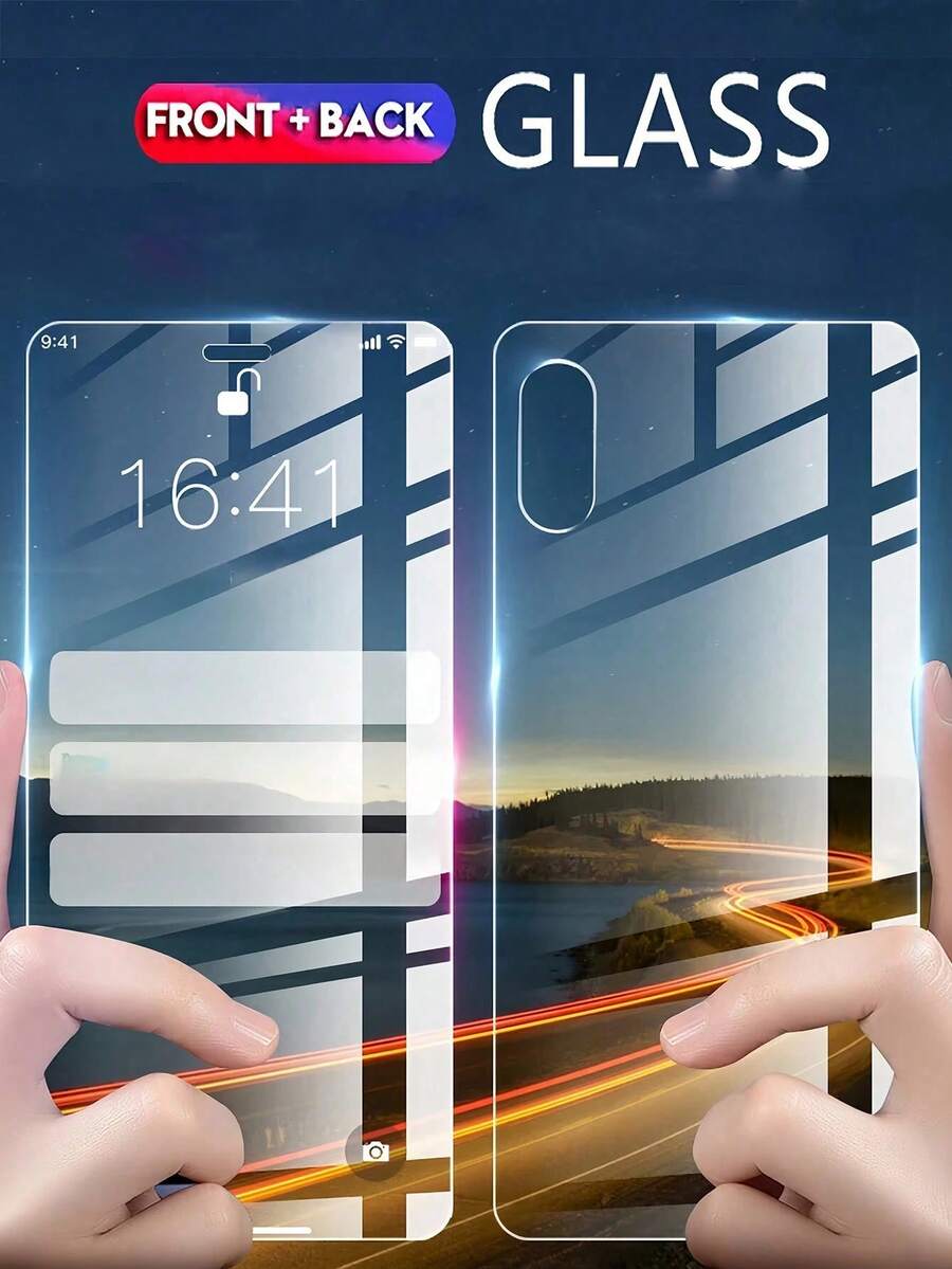 2 件装最佳高品质耳机防尘黑边钢化玻璃膜适用于 iPhone 防摔、不易碎、无气泡、易粘贴、坚固耐用、屏幕保护玻璃膜 - 無色 - 查看 1
