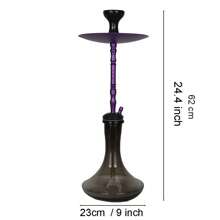 1pc Premium Zinc Alloy Hookah Set (Includes All Accessories: Silicone Hose, Ceramic Bowl, Tongs, Foil, Disposable Mouthpieces)