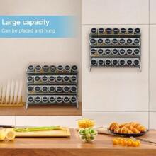 Trintion 2PC 3-Tier Spice Rack Free Standing Metal Kitchen Shelf Free Standing Counter Spice Organiser Metal Seasoning Bottle Organizer For Kitchen Countertop Cupboard Pantry (Black) - Black - View 8