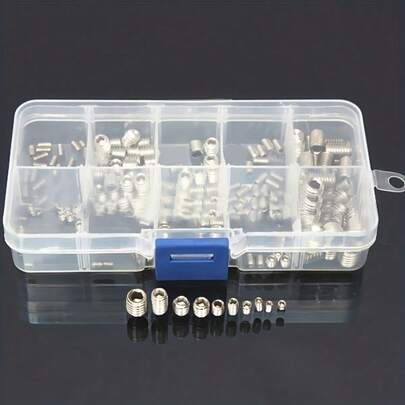 Set de 100-200 piezas de tornillos Allen de acero inoxidable - Surtido de tornillos de rosca cilíndrica con resistencia a la corrosión para aplicaciones de fijación versátiles