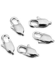 5 件/包不锈钢抛光方形钩扣、龙虾爪扣配件，适用于 DIY 吊坠、手链、项链首饰制作 - 5個/包不銹鋼龍蝦扣 - 查看 6