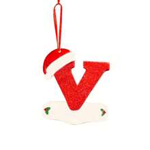 1 pieza Adorno colgante en forma de letra del abecedario A-Z para árbol de Navidad, 26 letras para decoración del hogar de Navidad y Año Nuevo, ornamento DIY de acrílico - Multicolor - Ver 19