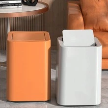 1pc Household Bathroom Wastebasket With Lid, Nordic Style Sorting Trash Bin For Office, Bedroom, Kitchen, Bathroom And Living Room Large,Kitchen,Bathroom,Multi-Colored Trash Can,