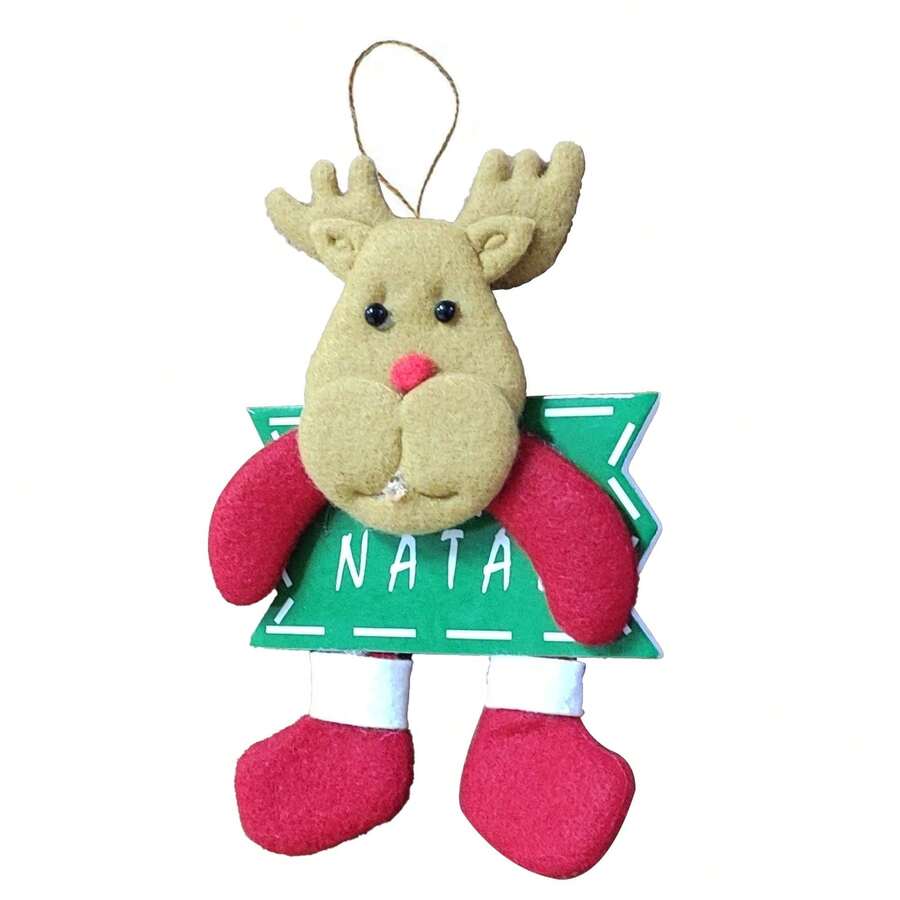 Christmas Tree Ornament Or Door Reindeer Decoration Home Apartment Parties With Merry Christmas Sign - 鏽棕色 - 查看 1