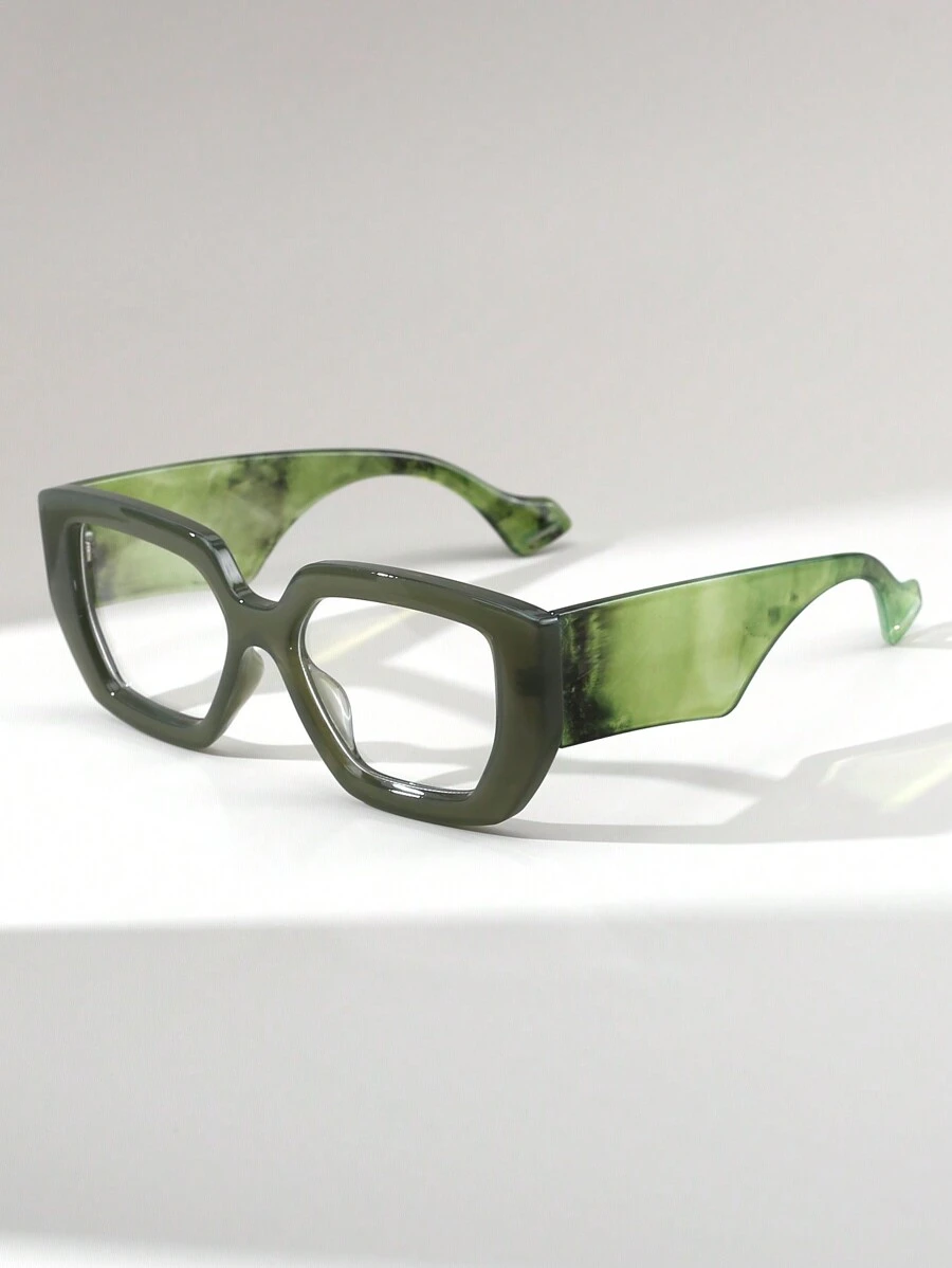 1 Pair Women Leopard Print Retro Square Clear Lens Glasses, Suitable For Daily Outfit, Street Fashion And Photography