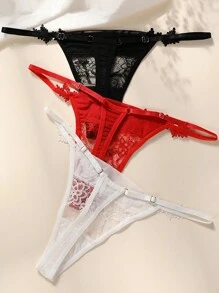 1-Piece Custom Christmas Ladies Sexy Lace Crotch Mood Low Waist Thong Underwear For Women