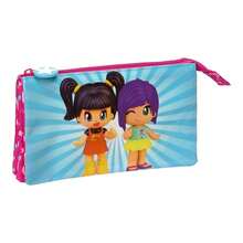 Famosa Large Capacity Multifunctional Pinypon Triple Pencil Case | Compact Pencil Case Perfect For School, Office And Travel | Modern And Design - Multicolor - Ver 1
