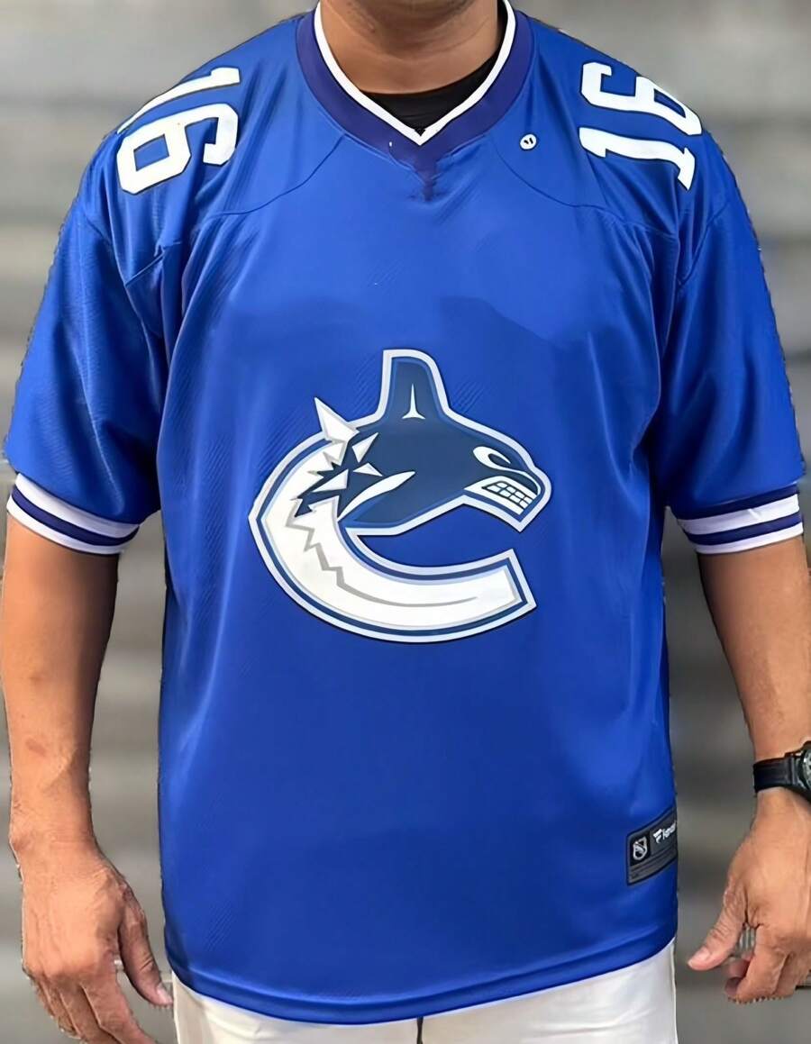 Ducks Super Patos Oversized Unisex White Hockey Shirt - Màu xanh lam - Xem 1