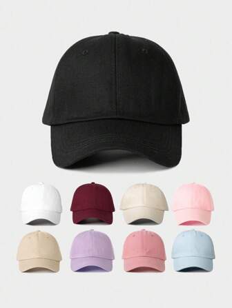 1 Stück einfarbige Baseball Kappe, verstellbar, UV-Schutz, Lässig Outdoor, geeignet für Frühling, Herbst, Reise, Strandurlaub, Unisex Hut für junge Leute, Y2K Stil