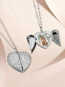 LICVIC 1 chiếc vòng cổ ảnh hình trái tim có cánh thiên thần, vòng cổ khắc tên cá nhân, vòng cổ ảnh cá nhân, quà tặng trang sức kỷ niệm, vòng cổ tinh tế, vòng cổ tối giản, vòng cổ tùy chỉnh, vòng cổ khắc, quà tặng Ngày của Mẹ, quà tặng Ngày của Cha, quà tặng Ngày Valentine, quà tặng kỷ niệm, quà tặng tốt nghiệp, đa chức năng, trang trí, chữ cái, phong cách, hiện đại, nhiều màu sắc, dễ thương, đáng yêu, giản dị, tùy chỉnh, cá nhân hóa, độc đáo, được thiết kế riêng, quà tặng lý tưởng cho nam, quà tặng lý tưởng cho nữ, thời trang tựu trường, phụ kiện du lịch. - phong cách A - Xem 7