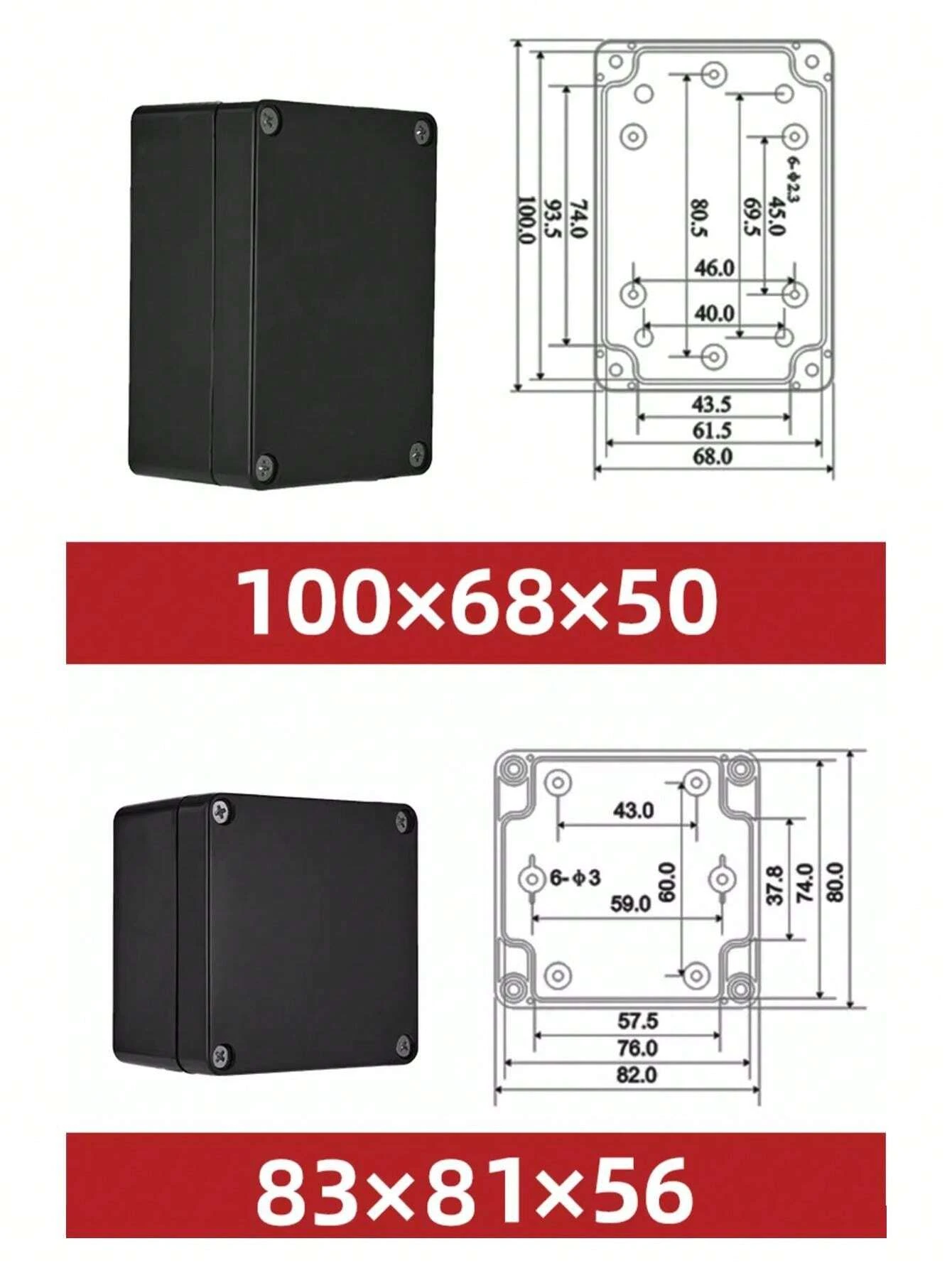 Black Waterproof ABS Plastic Junction Box For Indoor And Outdoor