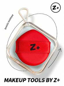 Z+ Bộ mút trang điểm 2 trong 1 (Kèm hộp đựng), dùng ướt và khô, có thể tái sử dụng, có thể giặt được, thích hợp cho phấn, dạng lỏng, cố định lớp trang điểm, mềm mại, dụng cụ chấm cho nam và nữ, bộ dụng cụ thiết yếu cho mùa hè mang theo khi đi du lịch/hàng ngày - Màu Đỏ Sâu - Xem 1