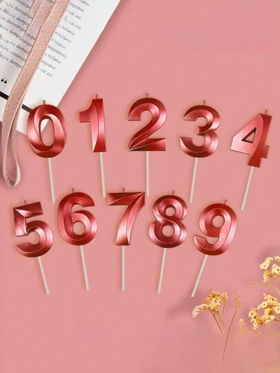 1 件红色贝壳许愿数字蜡烛、生日蛋糕氛围蜡烛、派对甜点烘焙蛋糕装饰蜡烛、生日蜡烛、生日装饰、生日快乐、蛋糕蜡烛、房间装饰礼物毕业