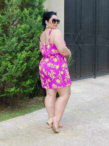 Women's Plus Size Jumpsuit Short Skirt With Printed Lining Summer - 顏色13 - 查看 6