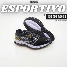Tenis olimpicos Esportivo Melhor Qualidade macio confortavel envio imediato do 34 ao 43 - Preto - Visão 1