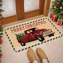 1pc Autumn Theme Doormat, Dwarf Autumn Element Pattern Slip-Resistant Outdoor Decorative Carpet Mat, Thanksgiving & Halloween Decor, Home Autumn Decoration