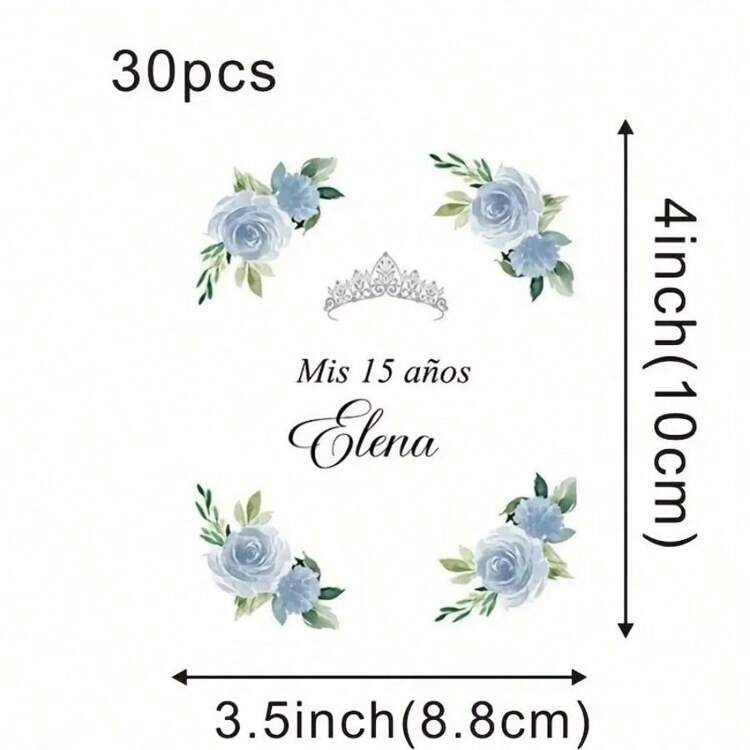 Nhãn dán chai tùy chỉnh - Mờ, Nhãn cá nhân hóa 15 năm với thiết kế vương miện cho lễ kỷ niệm sinh nhật - 30 miếng dán tự dính, Phong cách, Đáng yêu, Đầy màu sắc, Tùy chỉnh, Cá nhân hóa, Độc đáo, Món quà lý tưởng cho bạn bè, con trai, con gái, đồng nghiệp, Gia đình, Văn phòng, Đồ dùng, Nhãn dán tùy chỉnh, Không gian ấm áp, Cho gia đình, Bộ dụng cụ tự làm, Phụ kiện tùy chỉnh - Nhiều màu - Xem 15