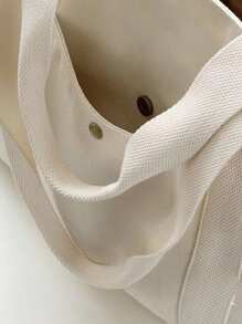 Op maat gemaakte canvas tas, veelzijdige studentenschoudertas met grote capaciteit voor computer, modieuze crossbodytas, casual reistas, geschikt voor dagelijks gebruik, tassen voor dames - Beige - Bekijken 6