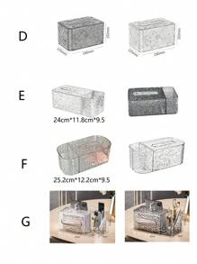 1pc Elegant Oval Wavy Textured Tissue Box Cover, Plastic Napkin Holder For Bathroom, Vanity Face Towel Dispenser, Premium Living Room Table Decor, Simple Luxurious Coffee Table Tissue Storage, Room Decor Bedroom, Kitchen Tools, Organizer Kitchen, Travel, Holiday, Napkin Holder, Festival Family Gathering, For Home Kitchen Dining Room, Decorative Box, Women Wedding Gift, Summer Travel Holiday Festival Must-Have - Multicolor - View 6