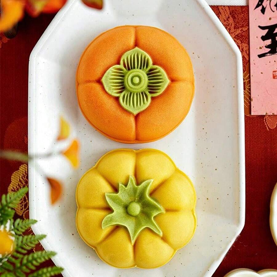Khuôn làm bánh trung thu hình quả bí ngô Halloween 250g Khuôn ép bánh quy hình quả hồng lớn Bánh quy tráng miệng Bánh nướng Trang trí tiệc DIY Dụng cụ - Màu be - Xem 1