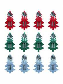 4 件装圣诞树餐具架袋、圣诞银器架口袋、勺子叉子袋收纳袋，适用于节日圣诞节派对餐桌装饰装饰品、家居装饰、圣诞礼物、家居礼物、房间装饰 - 彩色 - 查看 11