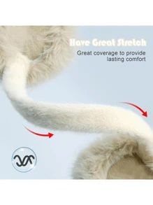 女士冬季耳套 蓬松毛绒耳套 可折叠 聚酯纤维 (涤纶) 女童冬季耳套 (耳部颜色随机分配) 冬季配饰