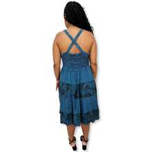 Vestido Curto Indiano Alça de elástico Bordado com Estampa