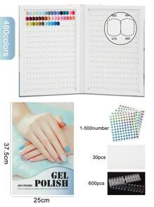 160/308/320/480 Colors PU Material /Cardboard Material Nail Display Book Nail Polish Books With Fake Nails Tips False Nails Styles Showing Book Nails Tool,240/360/480/600PCS False Nail *200/400/500/PCS Number Stickers/Set,Christmas And Winter Nail Tools