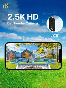 D8 智能喂鸟器，带摄像头喂鸟器，AI 识别鸟类种类，带摄像头的智能喂鸟器，观鸟摄像头 - 藍白色 - 查看 3