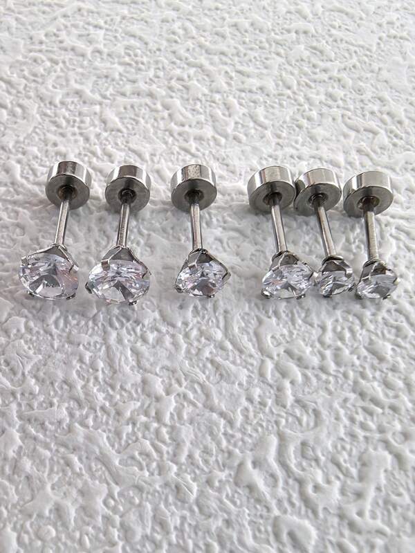 6 件/套女士不锈钢耳骨耳钉