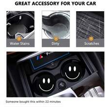 2 Stücke Getränkehalter fürs Auto, rutschfeste, absorbierende Untersetzer, minimalistische lächelnde Gesichts-Muster Wärmeisolationsuntersetzer (es kann leichte Farbunterschiede geben)