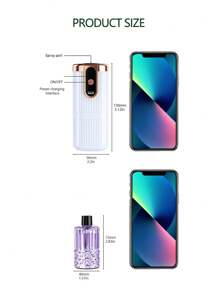 1个白色自动家用香薰机（含6种精油），迷你ABS静音空气清新剂，带定时功能，适用于卧室、浴室、办公室，可充电，5种工作模式，可桌面或壁挂式安装