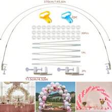 1 peça, kit de arco de balão, suporte de arco de balão ajustável com base preenchível, clipe de balão, tira de balão, adequado para casamentos, festas de aniversário, festas de Halloween, festas de Natal, suprimentos de decoração para festas de formatura