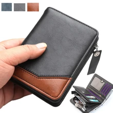 Herren Leder-Portemonnaie mit Reißverschluss, retro Großraum-Kartenetui, schwarzer Kartenhalter, Halloween-Geldbörse, Männer-Geschenk, lustige Geschenkidee, Lehrertag-Geschenk, Geburtstagsgeschenke für Männer