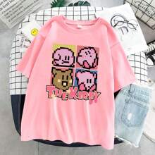 Anime Character T-Shirt A28 Unisex 100% Cotton New Release Shipping Various Colors!! - 粉色 - 查看 2