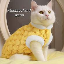 蓝猫图案宠物狗毛衣背心，秋冬季保暖衣服，适合贵宾犬、比熊犬、松狮犬 - 彩色 - 查看 5