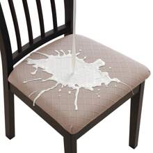 1pc Waterproof Dining Chair Cover, Stretch Jacquard Removable And Washable Chair Protector Cover, Suitable For Kitchen, Hotel, Restaurant Home Decor