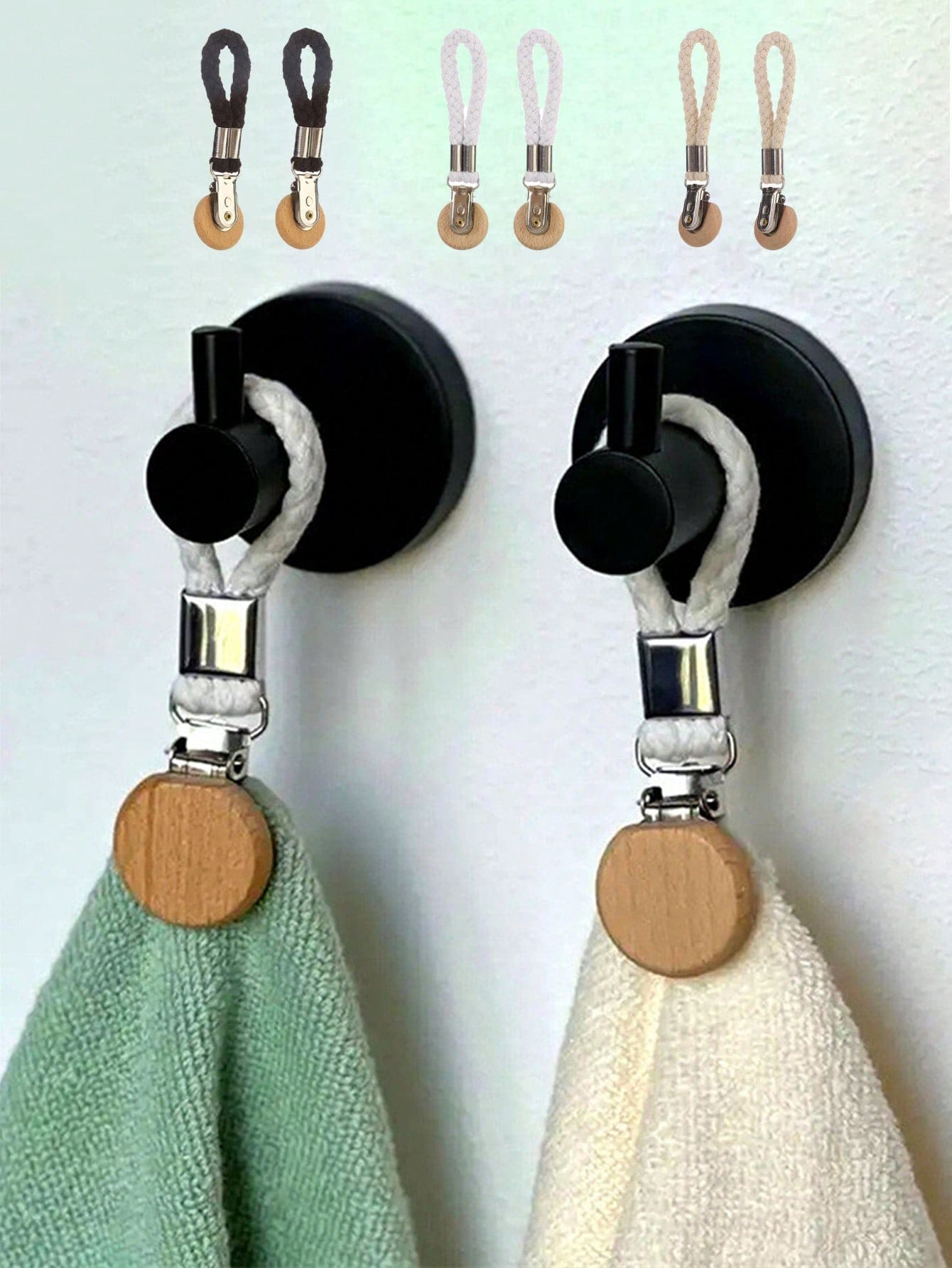 (2pcs) Corn Pattern Multifunctional Household Bathroom Storage Clip, Textile Rope Towel Clip - Multicolor - View 1