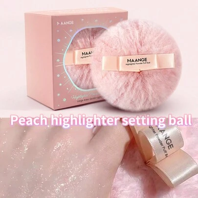  1 pieza Bola iluminadora de melocotón MAANGE con caja, borla con iluminación, para usar en cara y Body, herramienta de maquillaje suave y amigable con la piel para llevar fácilmente de viaje, maquillaje, decoración de habitación, tocador, viaje, dormitorio, accesorios de maquillaje, borla, difuminador de maquillaje, borla de polvo, esponja de maquillaje, barato, relleno de calcetines, maquillaje, herramientas de maquillaje, cosas baratas, regalos, regalos para mujeres, regalos de Navidad, sorteos, viaje, cosas baratas, artículos esenciales de viaje