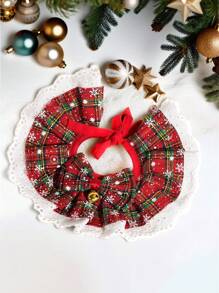 1 Pc Cat Dog Christmas Element Scarf, Pet Tie, Pet Handkerchief, Christmas Bib, Cute Pet Tie Accessory