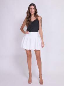 Steve Store Women's Fashion Tailored Skirt With Lining - 白色 - 查看 1