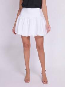 Steve Store Women's Fashion Tailored Skirt With Lining - 白色 - 查看 2