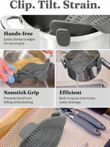 Colador ajustable de silicona para ollas y pastas - Colador de cocina con clip para una preparación de alimentos fácil - Multicolor - Ver 7