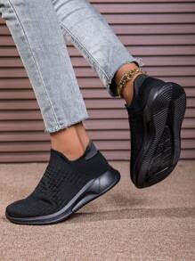 Zapatos deportivos casuales para mujer, antideslizantes, duraderos, de suela suave transpirable, nuevos modelos para 2024 - Negro - Ver 3