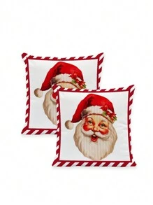 Bộ 2 vỏ gối Giáng sinh mùa đông, Vòng hoa Giáng sinh màu nước, Ông già Noel, Tất Giáng sinh, Cây thông Noel, Người tuyết, Vỏ gối Cottage, Phù hợp cho mọi mùa, Trang trí nhà cửa cho phòng khách, phòng ngủ, ghế sofa, ghế (Không có ruột) - Nhiều màu - Xem 14