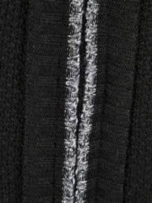 Men's Winter Clothing With Velvet Sweater Cardigan Solid Color Stand Up Collar Knitted Sweater Black Jacket - 黑色 - 查看 4