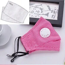 新款格纹PM2.5防尘防雾霾口罩带呼吸阀男女骑行秋冬季 - 彩色 - 查看 17