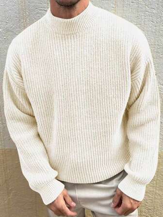 Men's Lightweight Sweater, Fashionable Casual Knit Pullover For Early Autumn