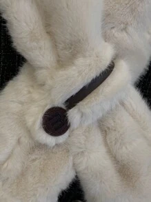 1pc Women's Premium Plush Fluffy Neck Warmer Scarf, Criss Cross Design, Warm For Winter
